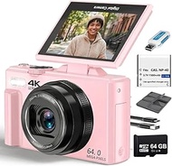 Acuvar 4K 56MP Digital Camera for Photography, Vlogging Camera for YouTube, 3’’ 180° Flip Screen, Wi