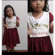 dress anak perempuan seragam 17 agustus kemerdekaan indonesia baju