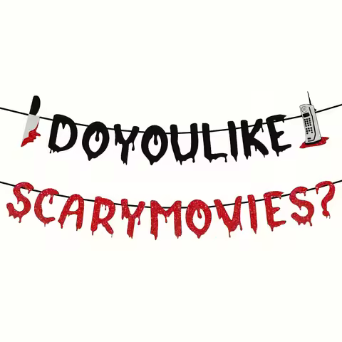 Movie Night Party Decoration Do You Like Scary Movies Banner Hallow Horror Movies Night Party Decor 