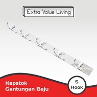 YOSHIKAWA Kapstok Stainless Gantungan Baju 5 Hook Gantungan Baju Pintu Cantolan Pakaian EVL-KSS-050