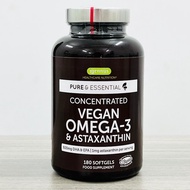 Omega-3 DHA & EPA combined with Astaxanthin from Algae Algae oil 180 tablets
