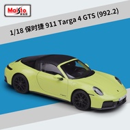Maisto 1:18 Porsche 911 Targa 4 GTS (992.2) Hadiah Koleksi Model Kereta Diecast