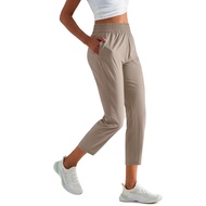Loose style 8/9 causal sport running pants for women activewear