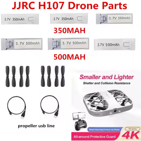 JJRC H107 Mini Drone Original Accessories 3.7V 500Mah 350MAh Battery/Propeller/USB H107 Drone Parts 