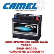 Camel Hitec MF 70D23L 55Ah 480CCA 12Months Warranty