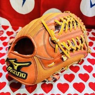 貳拾肆棒球-日本帶回 Mizuno pro訂做火鳥金標不織布硬式壘球型外野手手套 耕作作 日製