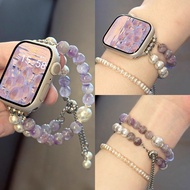 38-49mm Watch Strap Purple and White Pearl Replacement Strap