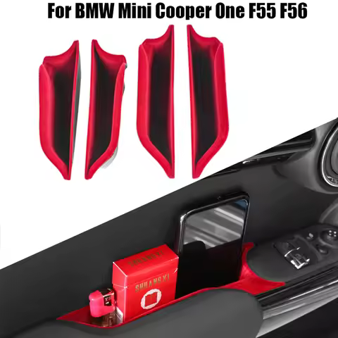 2Pcs Car Door Handle Armrests Storage Phone Holder Box For BMW Mini Cooper One F55 F56 Auto Seat Org