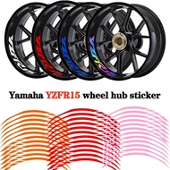 For Yamaha YZFR15 Rim Sticker Mags Decals for Motorcycle Hub Reflective Waterproof Vinyl Sticker (fr