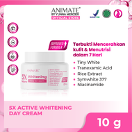 Animate 5x Active Whitening Day Cream 10 gr | Day Cream Mencerahkan & Melindungi Kulit dengan Niacin