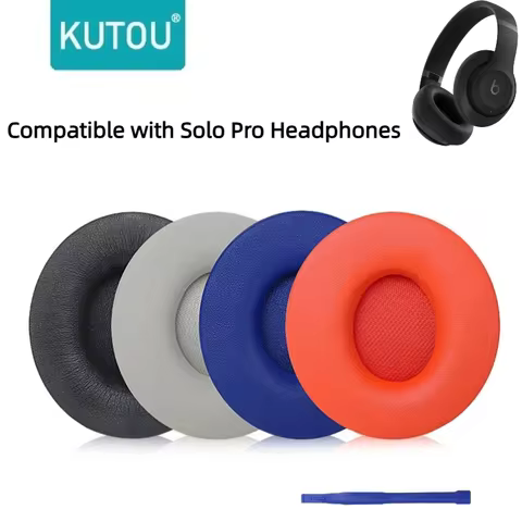 KUTOU Replacement Ear Pads Cushions for Beats Solo Pro Wireless Noise Cancelling On-Ear Headphones E