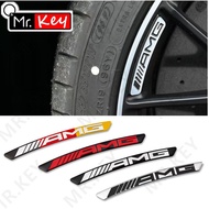 【Mr.Key】4 Pcs/set AMG Modify Car Rim Stickers for Mercedes Benz A GLC GLA Class Brabus Decoration