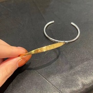 Genuine ABS AMBUSH Letter LOGO Gold Silver Bracelet Bracelet Half Opening Adjustable European Americ