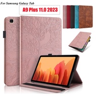 For Samsung Galaxy Tab A9+ 5G A9 Plus 11.0 2023 Pen Holder 3D Tree Leather Stand Flip Cover Galaxy Tab A 9 Plus 11 inch