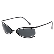 [ใหม่] Cyxus Metal Cat Eye Shades For Women Y2K Style Sunglasses Half Frame Sun Glasses Metal Frame 