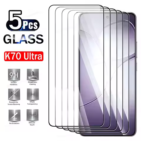 5PCS Screen Protectors For Xiaomi Redmi K70 Ultra K70E Tempered Glass Redmi K60 K50 Ultra K40 Gaming