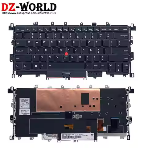 RU Russian US English Backlit Keyboard for Lenovo Thinkpad X1 Yoga 1st Gen Laptop 01AX829 00JT888 01