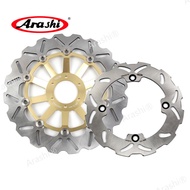 Arashi 1 Piece CNC Full Floating Front Brake Disc Rotors For HONDA CR250E / CR 250 E 1995 1996 CR-E250 CRE250 Motorcycle Disk Titanium Mounting Bolts