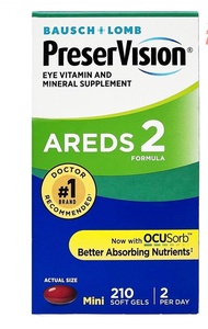 現貨 博士倫 - PreserVision 視力健康 維他命礦物質補充劑210粒迷你軟膠囊 - Areds 2 (平行進口貨)