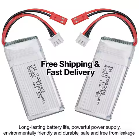 7.4V 2S 1000mAh Lipo Battery 703048 Rechargeable Lithium Polymer for MJXRC X600 RC Drone Quadcopter 