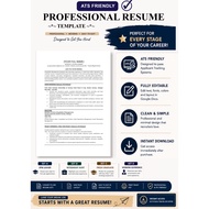 ATS Friendly Resume CV Template | Editable Professional Resume | Modern Minimalist CV | Digital Down