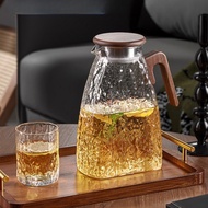 Glass Cold Water Bottle High Temperature Resistant Household Large-Capacity Cool Water Bottle White 