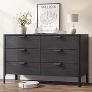 deTrend Drawer Chest Series 6 Drawer Modern 6 Layer Drawers Dresser  with Wooden Handle and Legs5384