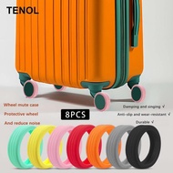 [TENOL] 8x Silicone Suitcase Wheel Covers Protector Accessory Sturdy Portable Anti Scratch for 5cm-6