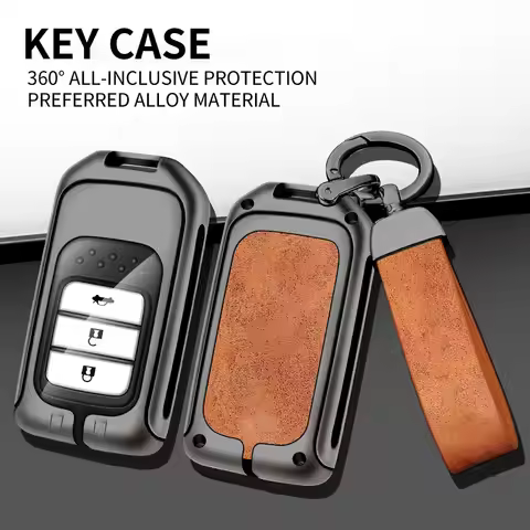 Leather Car Key Case Cover for Honda Accord EX EXL Civic CRV Jazz Jade Fit City Odyssey XR-V HRV Pil