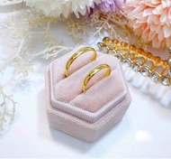 Nhẫn trơn nam lẫn nữ mạ vàng 24k loại nhẫn 5 phân có in 9999