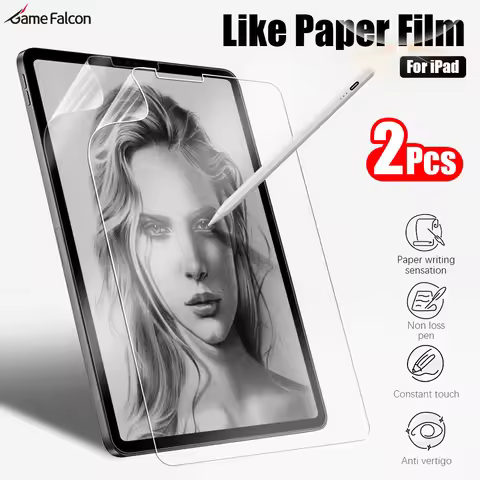 2PCS Paper Film Like For iPad 11th A16 10 9 9th 10th Generation Pro 13 M4 M5 12.9 Screen Protector I