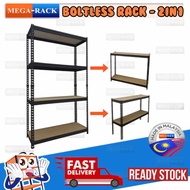 Rack 2 in 1 30cm x 90cm x 150cm x 4 level - BLACK (Plastics Joint Bracket)