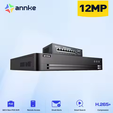 ANNKE 8 Ports Expandable 32CH AI NVR, H.265+ 12MP PoE Network Video Recorder AI Motion Detection Up 