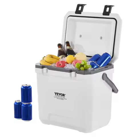 VEVOR Portable Cooler 21/26/38QT Hard Cooler with Ice Retention Heavy-Duty Handles and Cup Holder Su