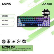 EasyPC | RAKK DIWA and DIWA V2 68 Black or White  or DIWA V3 Grey or Black Mechanical Gaming Keyboar