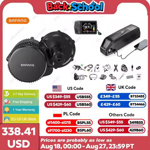 Bafang 48V 500W Mid Drive Motor Kit 48V BBS02 BBS02B Electric Bicycle Conversion Kits 8fun EBike Eng