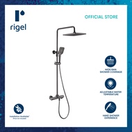 RIGEL Thermostatic Gun Metal Rain Shower Set W2-R-TSME14459T (GUN)