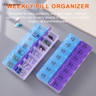 [SHSG] Portable Medicine Organizer Pill Box 7 Day Weekly Am Pm Pill Organizer 14 Compartments Twice 