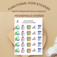 Household chores icon stickers/functional stickers/planner stickers/kawaii aesthetic stickers