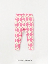 Cozy Cub 嬰兒女孩薄粉色和白色棋盤格長褲