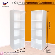 4 Compartments Book Shelf / Cupboard / Cabinet / Multipurpose Rak | Almari / Rak Buku Murah &amp; Qualiti
