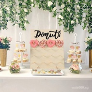 Large Wooden Donut Wall Display Stand 16pcs Donut Pegs Doughnut Holder Wedding Happy Birthday Decor 