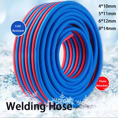 ID 4mm,5mm,6mm,8mm Dual Color Tube Connection Oxygen Acetylene Tube Oxygen Tube Red Blue 2L Welding
