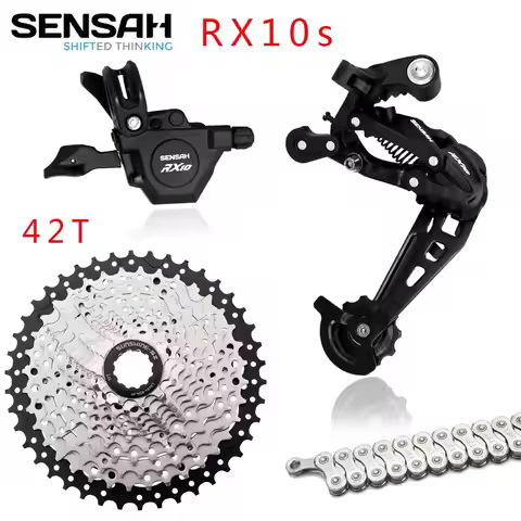 SENSAH RX10 1x10Speed Groupset YBN Chain Group Rear Derailleurs 36t 42t MTB Cassette Shifter Rainbow