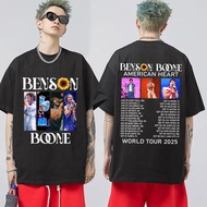 Men's Vintage T-Shirt Benson Boone American Heart Tour 2025 Y2k Summer Fashion Clothing Short Sleeve