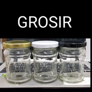 /10 ( TEN) 200ML HEIGHT GLASS BOTTLE 200 ML [NEW BOTTLE] + new ZINC CAP / ROUND CYLINDER BOTTLE GLAS