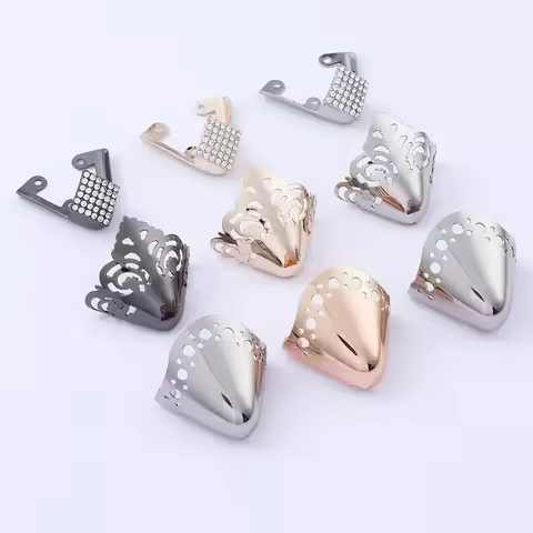 2Pcs Metal Protective Head for High Heels Anti kick concealer Shoe Decoration Women Luxury Diamond S