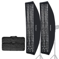 Godox 12"x47" / 30x120cm Softbox Honeycomb Grid Strip Soft Box Bowens Mount Compatible for Godox VL1