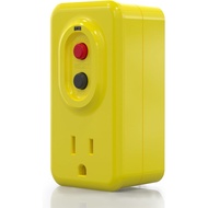 ELEGRP Manual Reset Single Outlet GFCI Adapter, 15 AMP Grounded 3-Prong GFCI Adapter, for Indoor Use