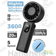 Aecooly Mighty Portable Handheld Fan | 20H Max Cooling | 3 Flexible Modes | 5 Speeds Wind | Battery 